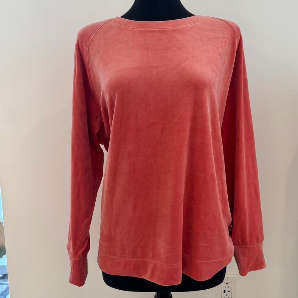Time and Tru Coral Orange Long Sleeved Warm Comfy Fleece Shirt Sz XL NWT